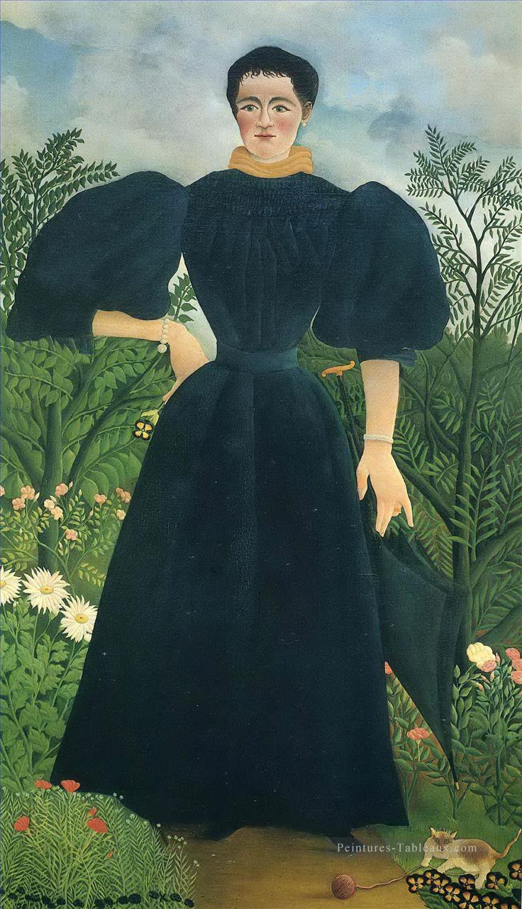 Portrait d’une femme Henri Rousseau post impressionnisme Naive primitivisme Peintures à l'huile